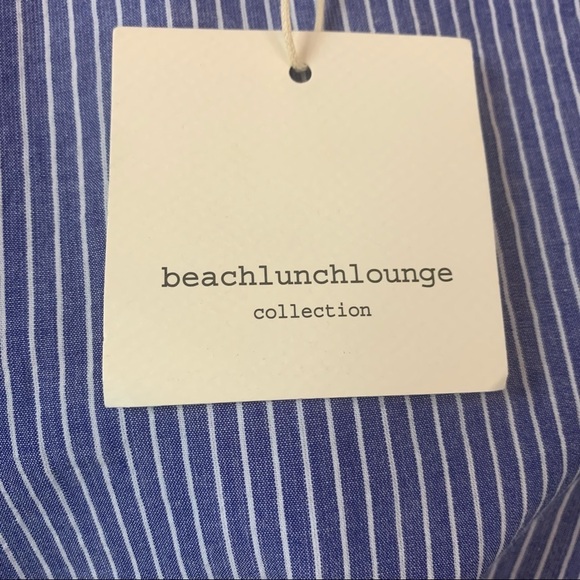 Beach Lunch Lounge Arianna Blue Striped Wrap Bell Sleeve Top - Picture 8 of 9